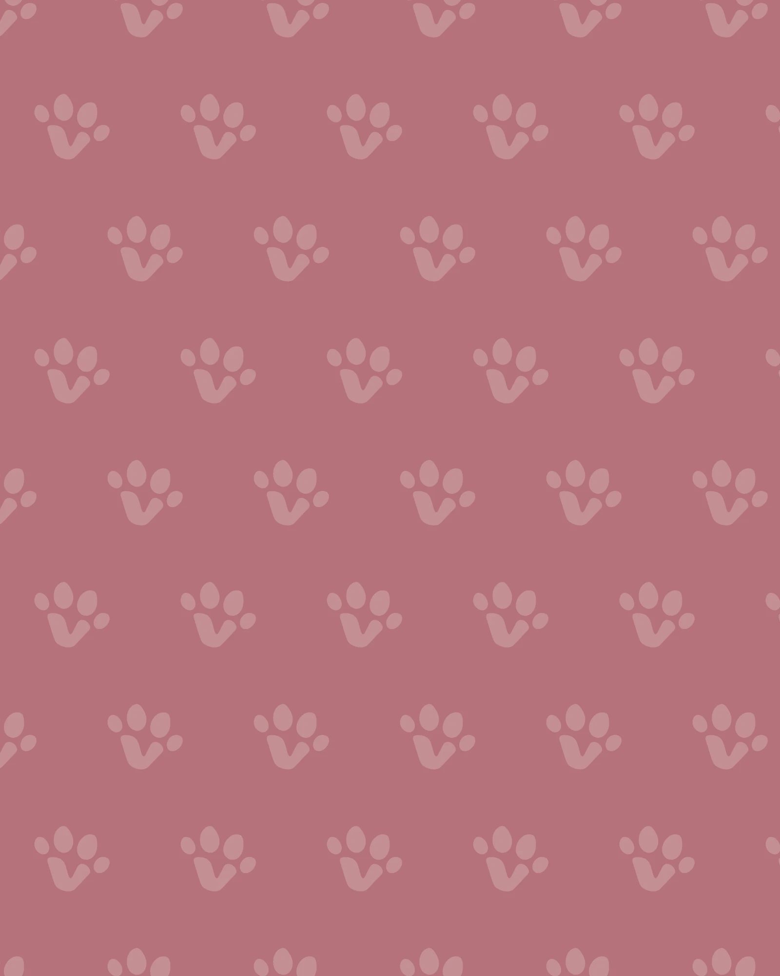 The Divius paw pattern: rows of small dusty-rose paw symbols, tone on tone, on the brand's rose.