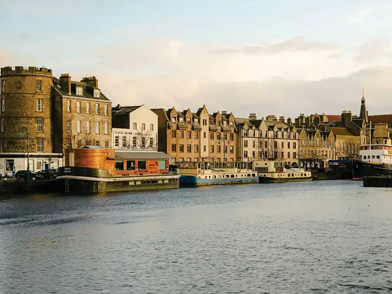 Waterfront buildings in the Leith district of Edinburgh