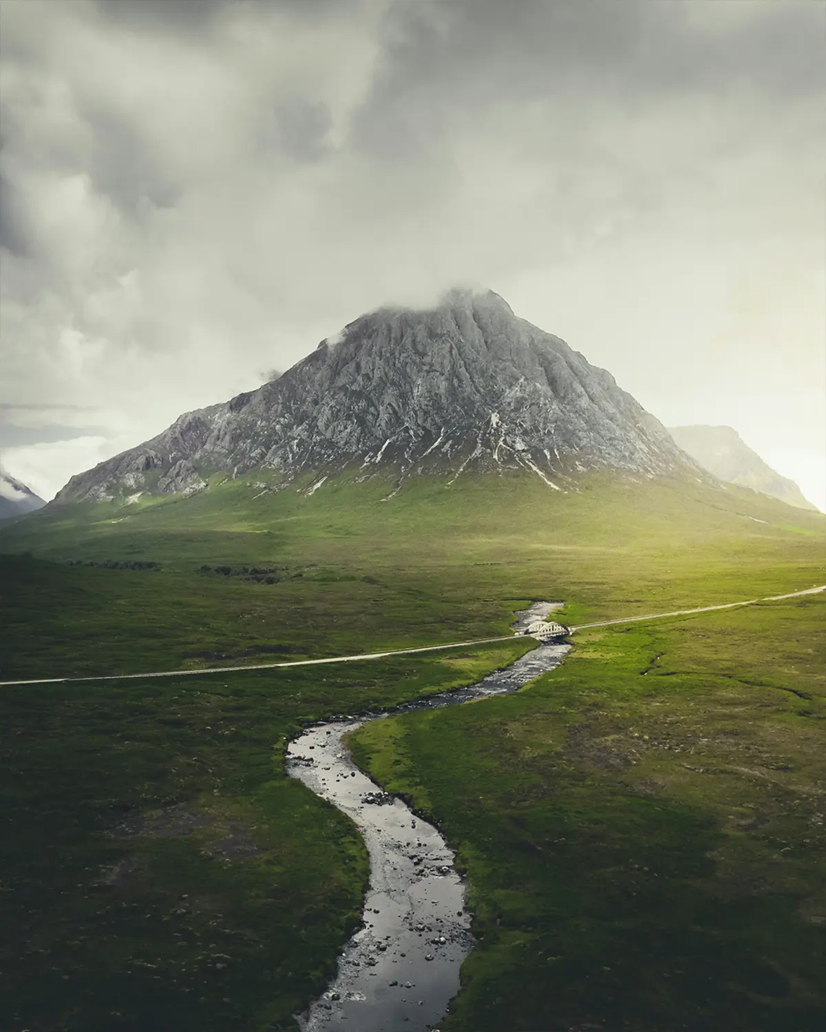 Winding road through the mountains of Glencoe