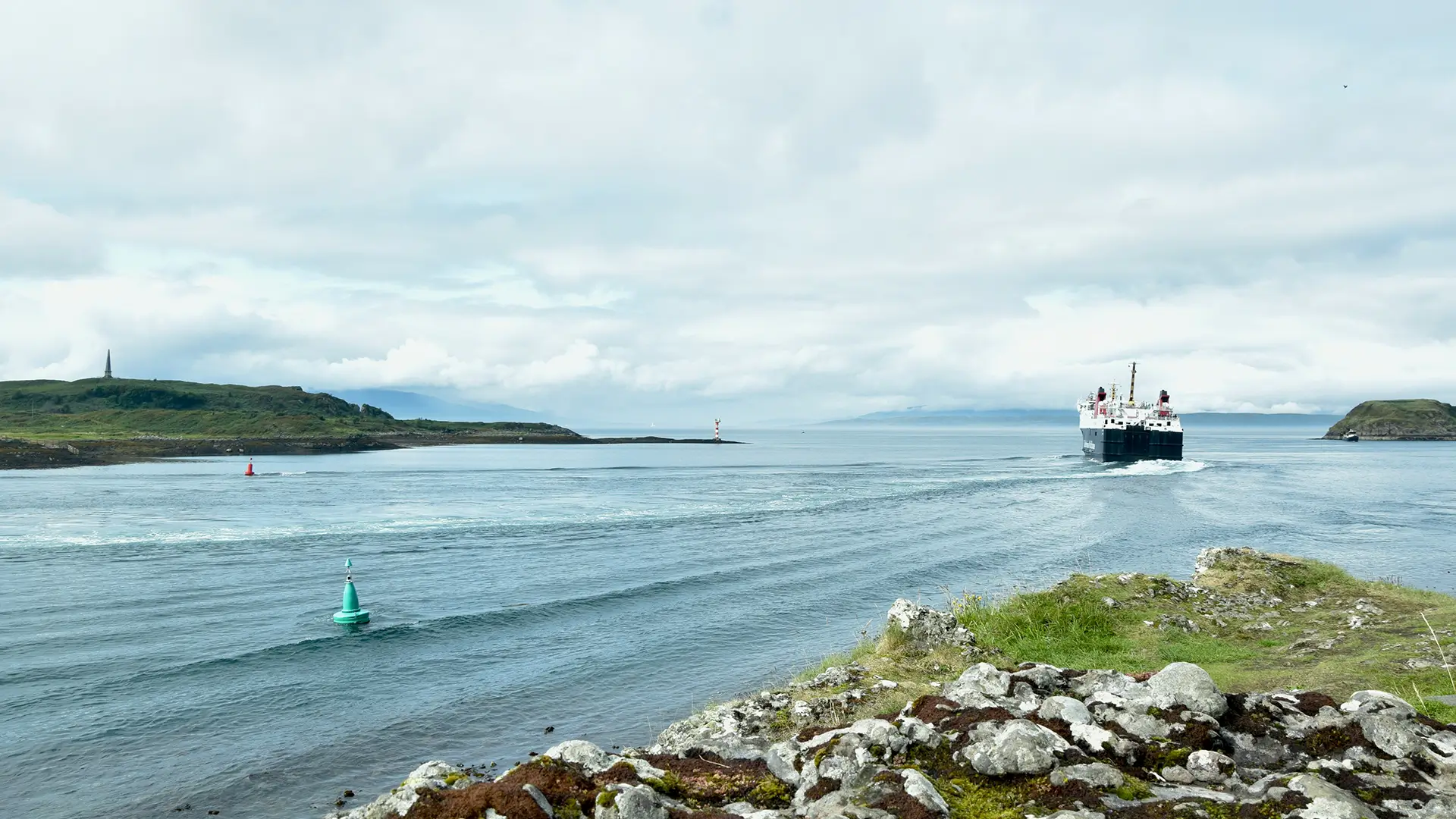 Coastal view across Oban Bay on Scotland's west coast