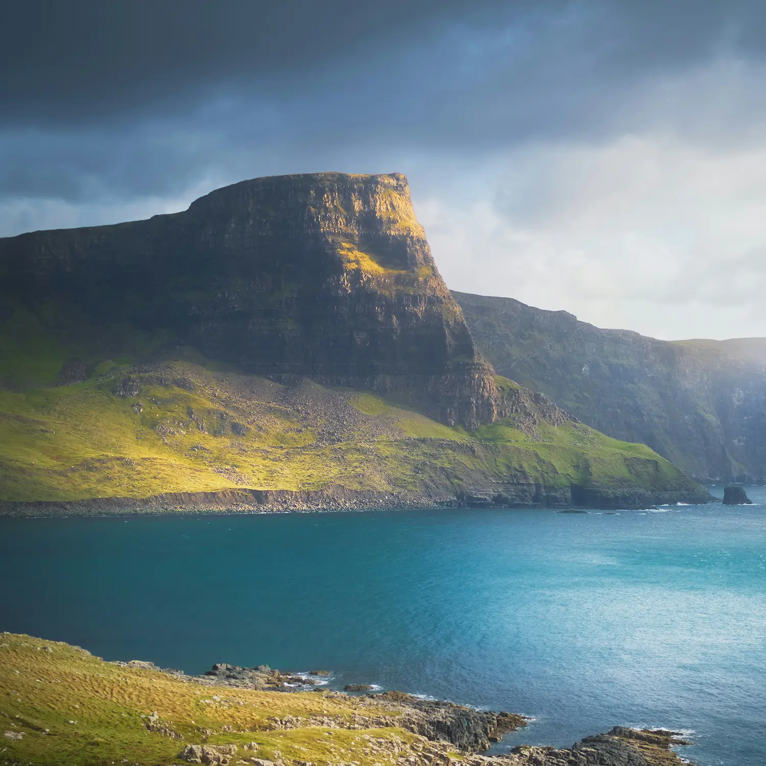 Coastal cliffs and sea views on the Isle of Skye