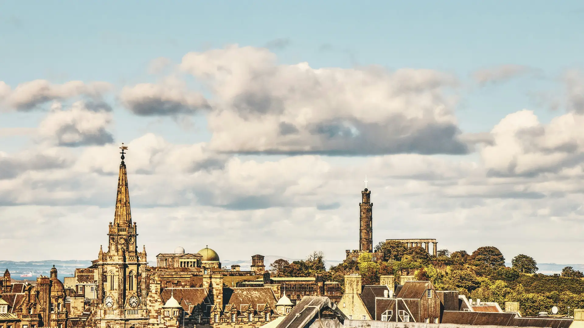 Edinburgh skyline viewed across the historic city centre