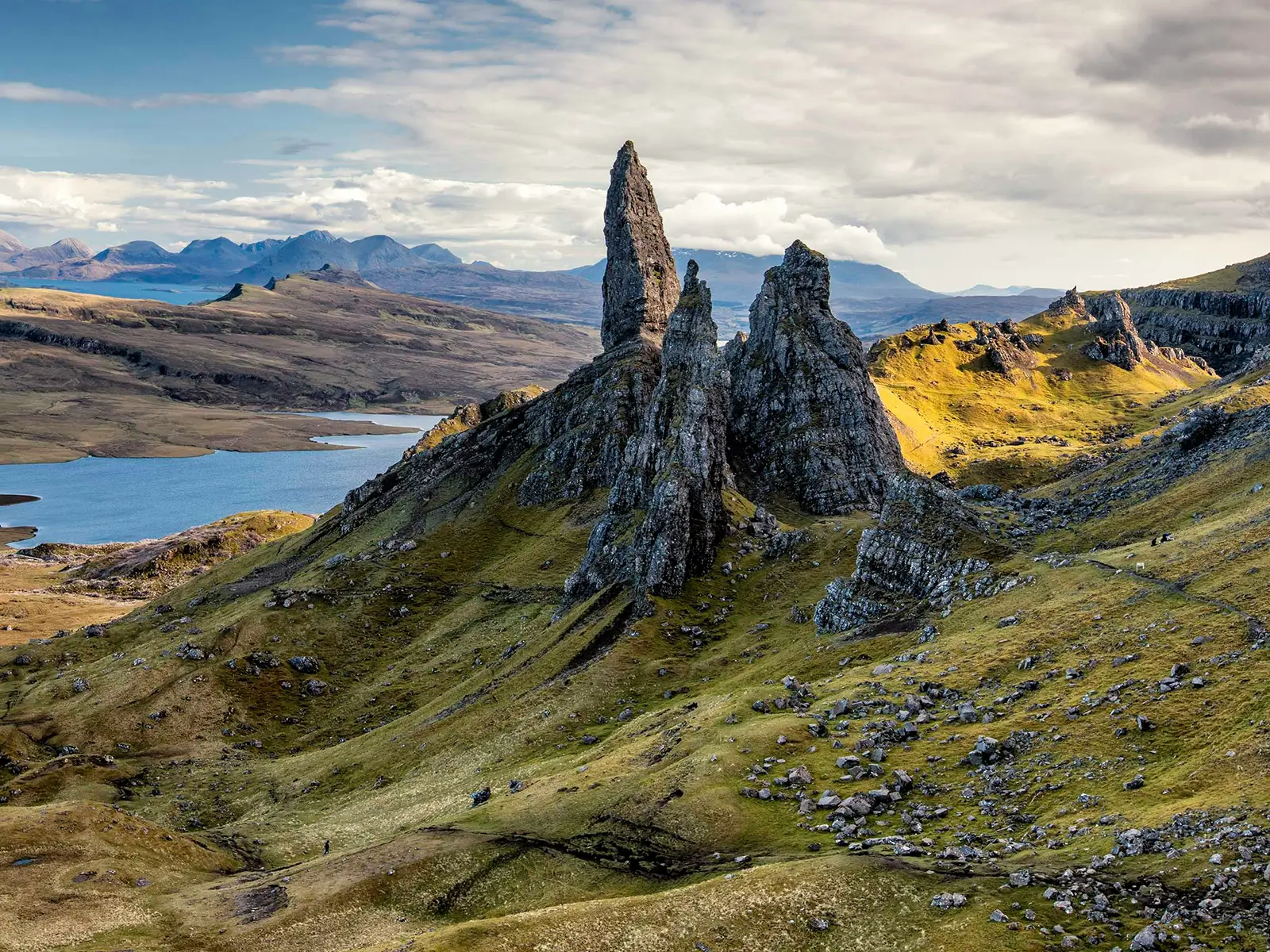 The Old Man of Storr overlooking the Isle of Skye landscape