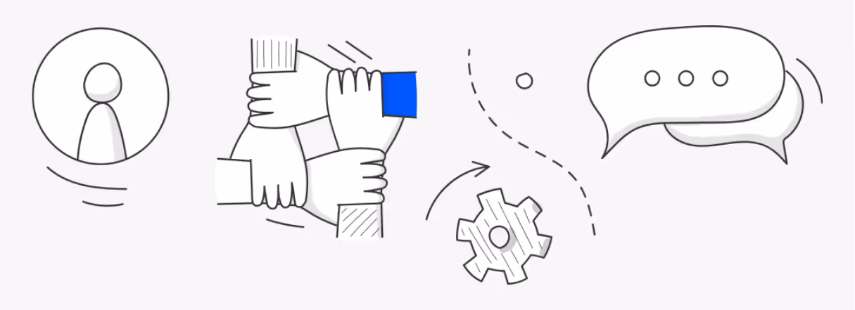 An illustration with partner icons