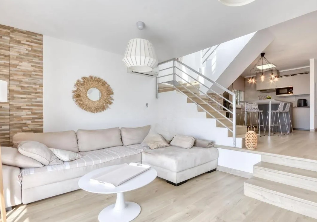 A living room of a luxury flat in Central France.