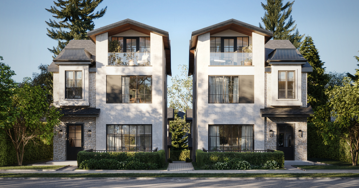Wallace French Tudor-inspired multiplex homes in West Dunbar, Vancouver