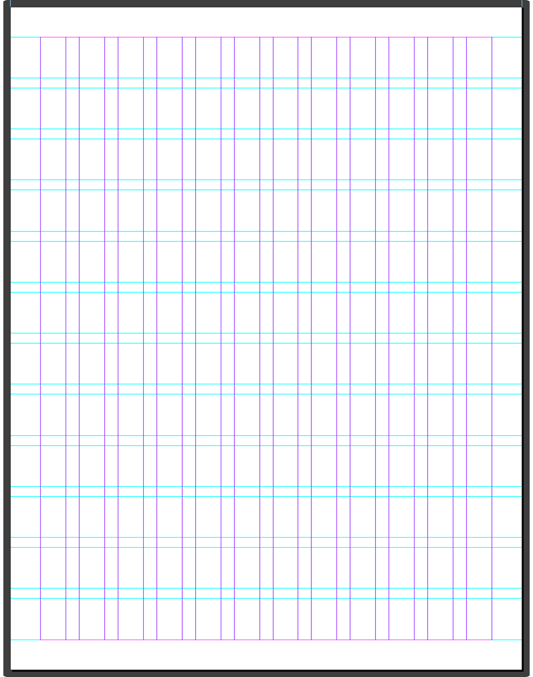 A raw modular grid guide on A4 page
