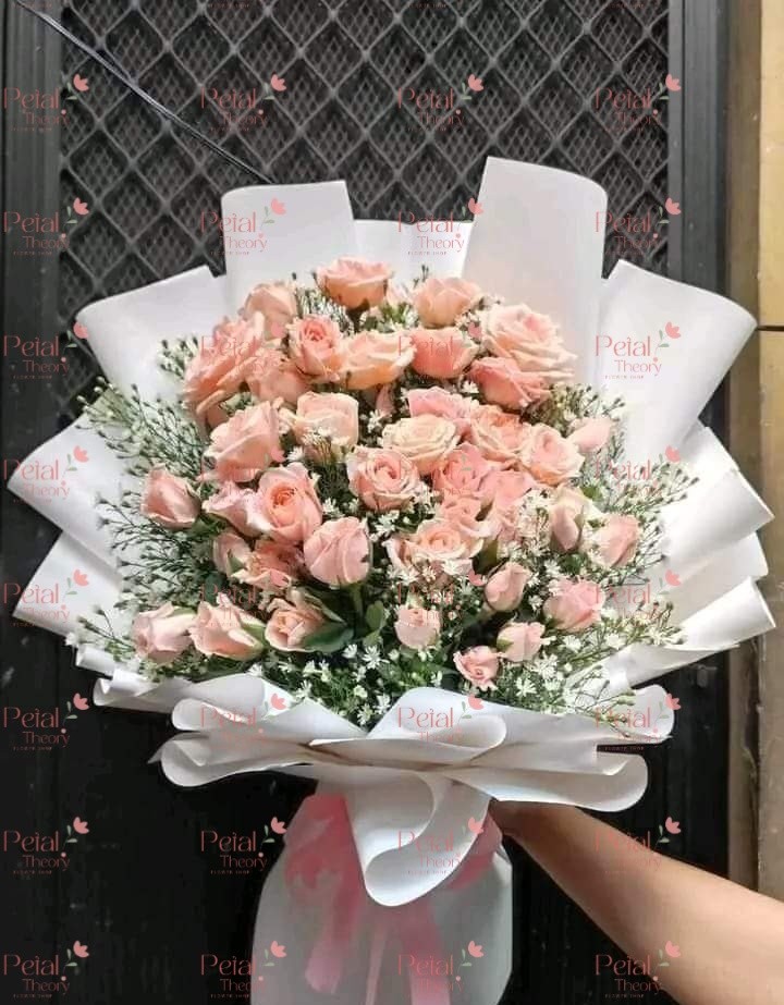 30Pcs Pink Rose Bouquets