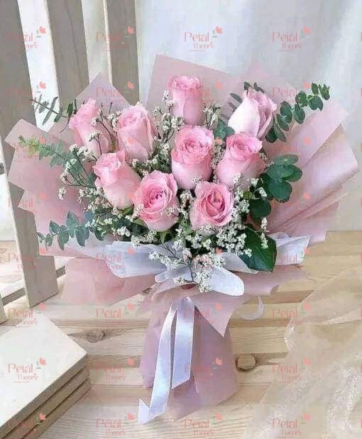 10Pcs Pink Rose Bouquets
