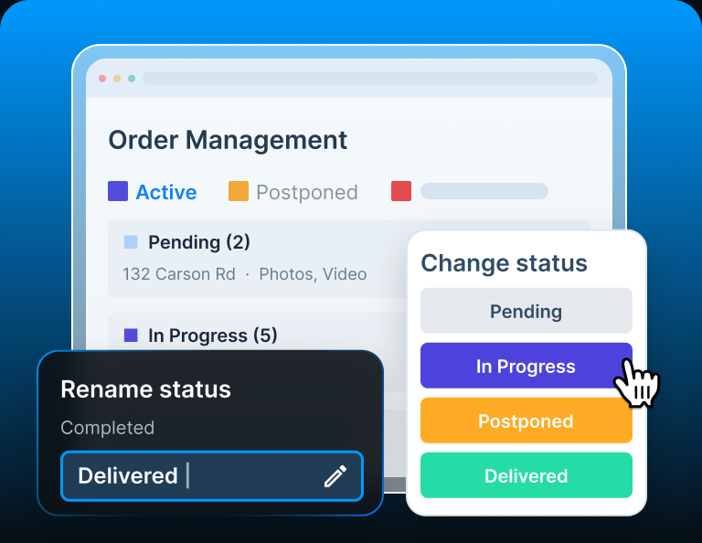 Renaming and changing order status stages
