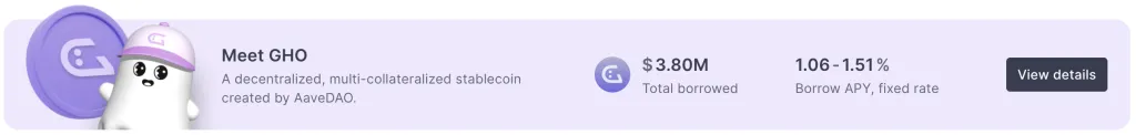 gho aave stablecoin borrow rate discount up to 30%