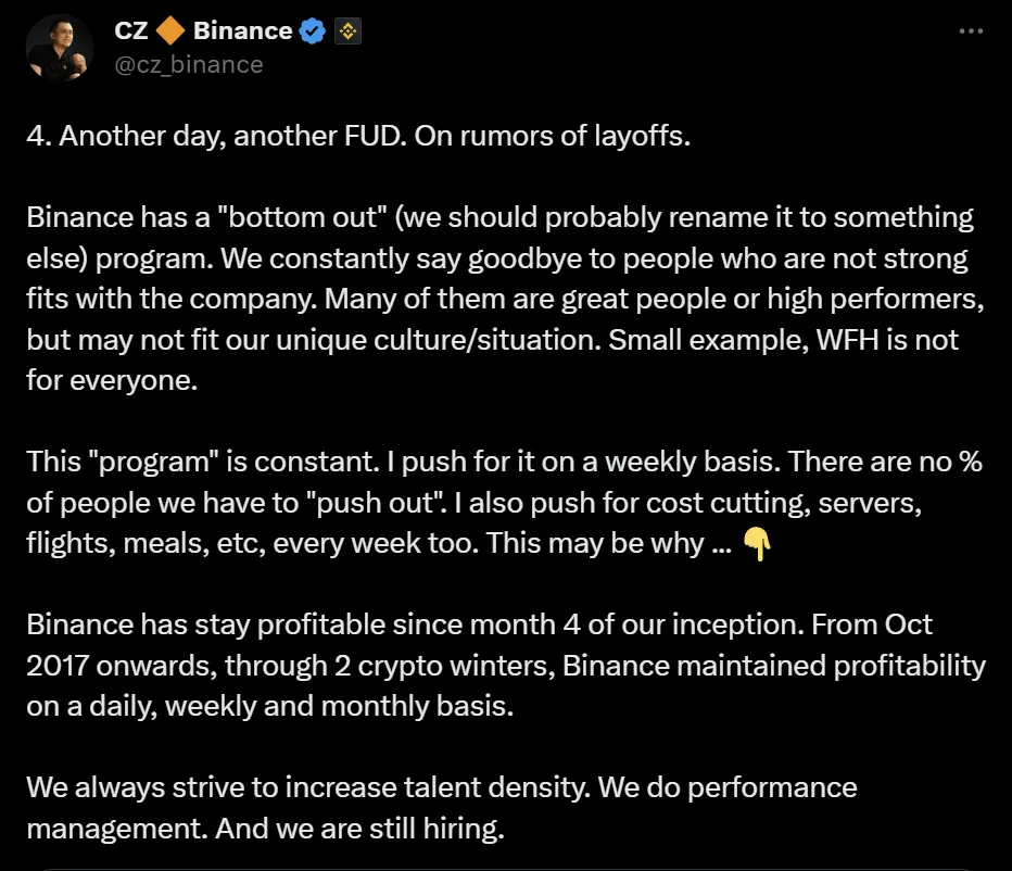 เกณฑ์การไล่คนออกของ binance