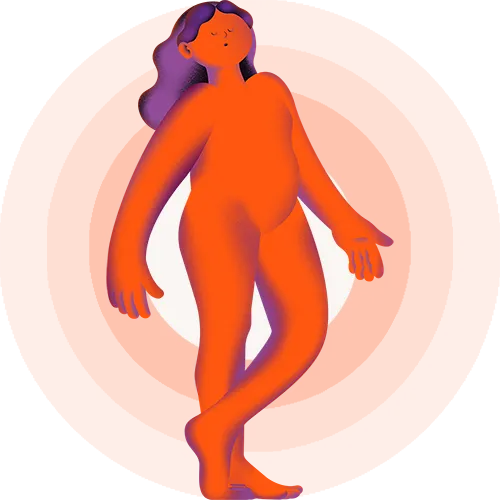 Illustration showing woman with obesity class 1
