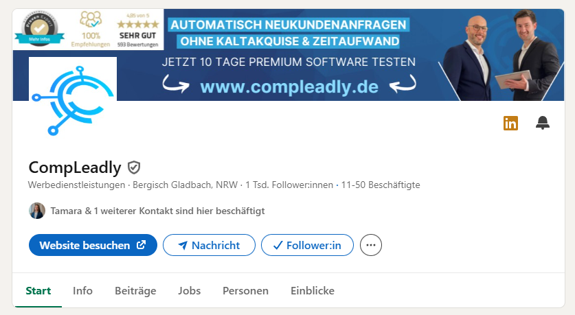 LinkedIn Unternehmensseite