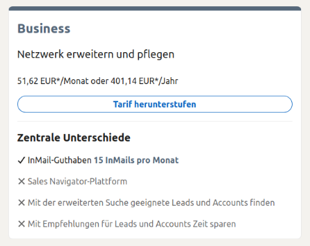 LinkedIn Premium Business