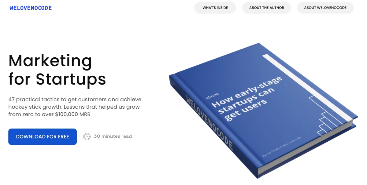 ebook landing page