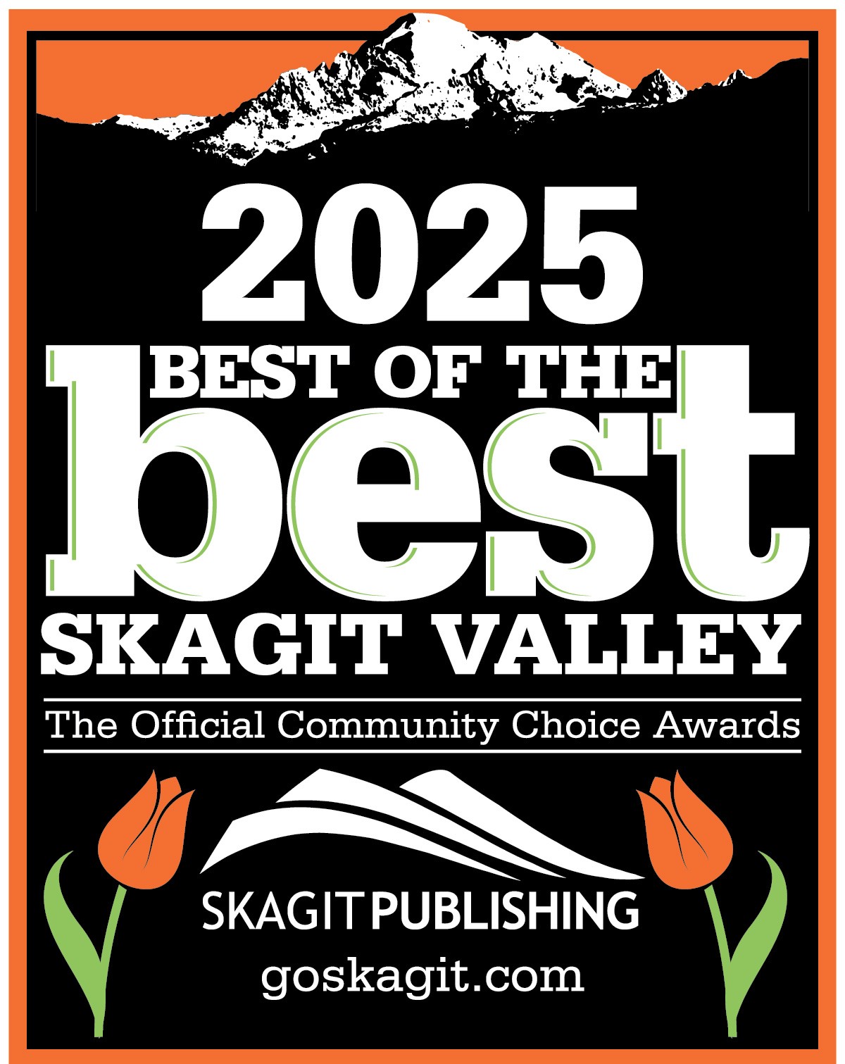 2025 Best of Skagit Valley award badge, Skagit Publishing