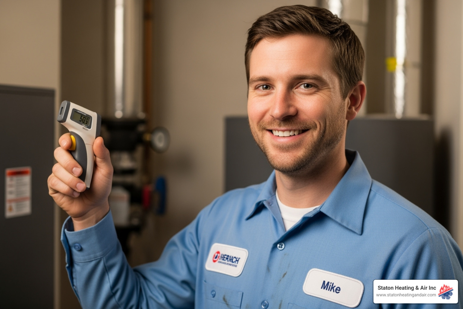 friendly uniformed HVAC technician - hvac woodstock