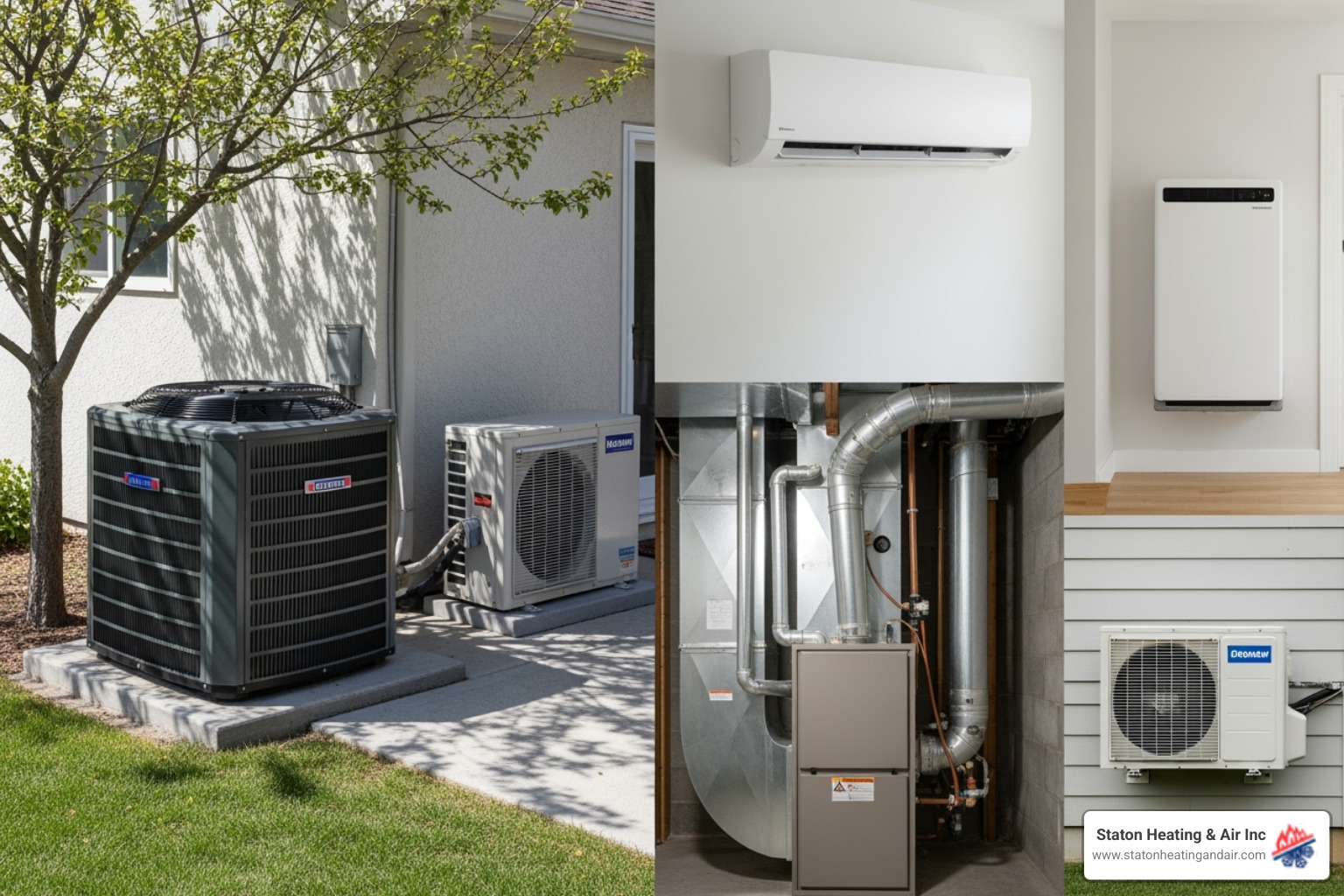 different types of HVAC systems (e.g., split system, heat pump, ductless mini-split) - hvac system installation alpharetta ga