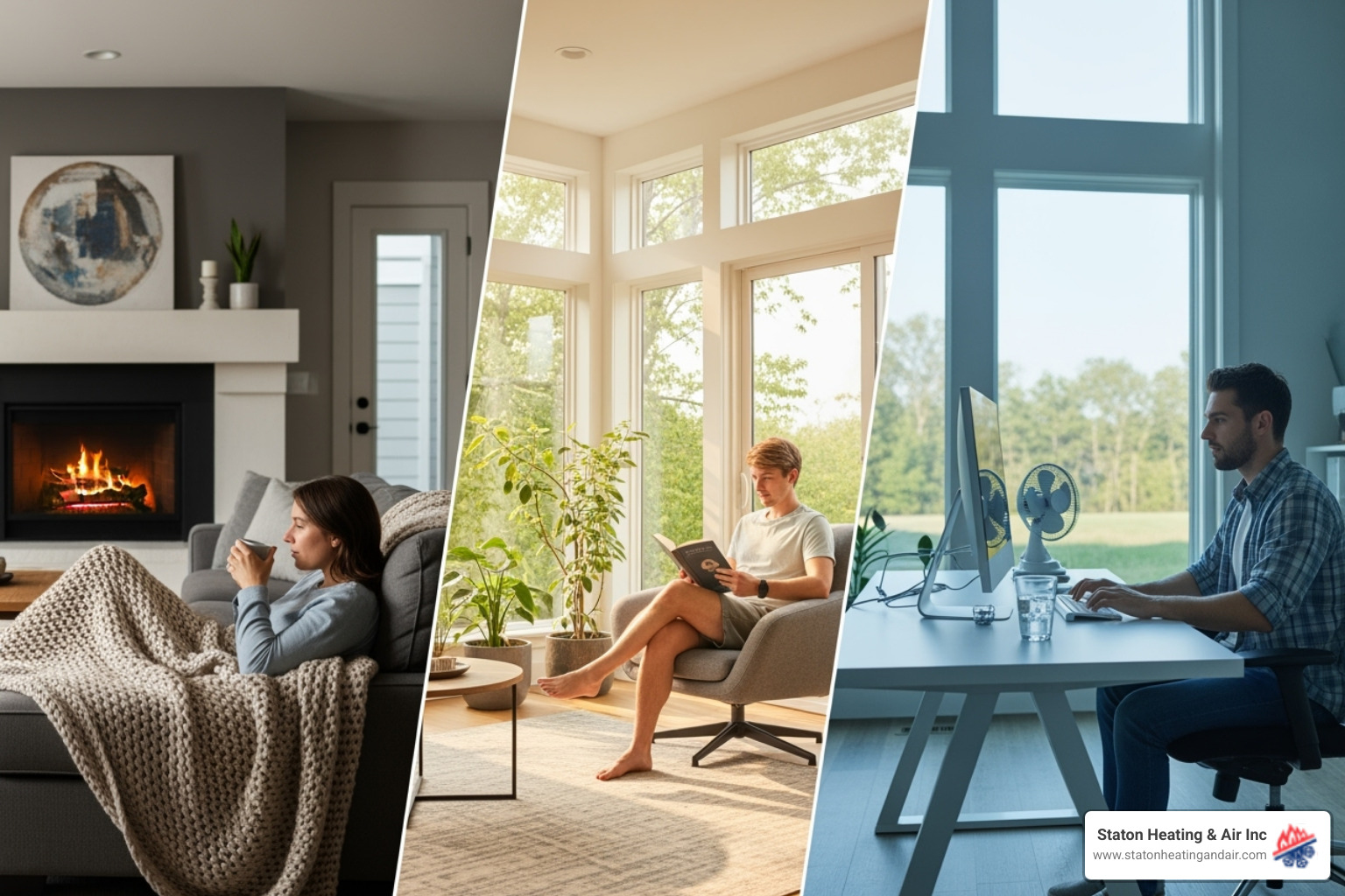A family enjoying different temperatures in different rooms, highlighting zoned comfort - mini split air conditioning alpharetta