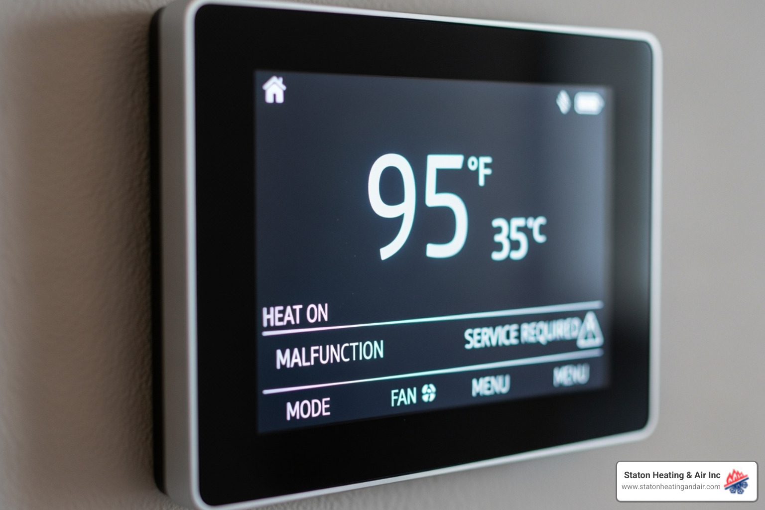 Thermostat showing an error or a very high/low temperature - emergency hvac companies alpharetta