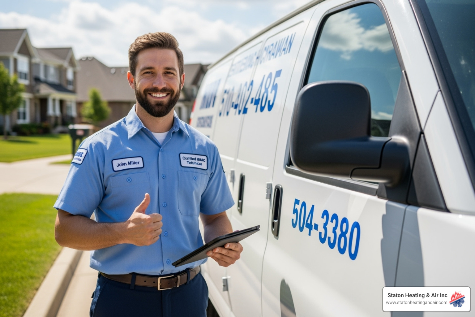 friendly, certified technician with a van - furnace repair alpharetta