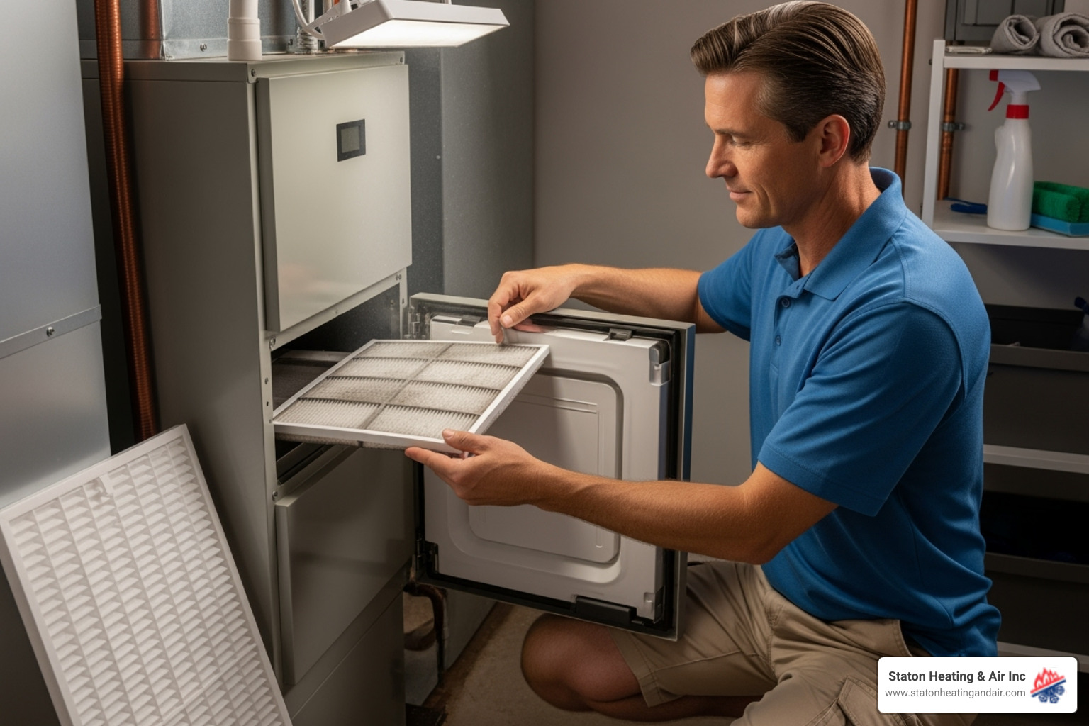 Homeowner easily changing an air filter - heat pump maintenance dunwoody Homeowner easily changing an air filter - heat pump maintenance dunwoody