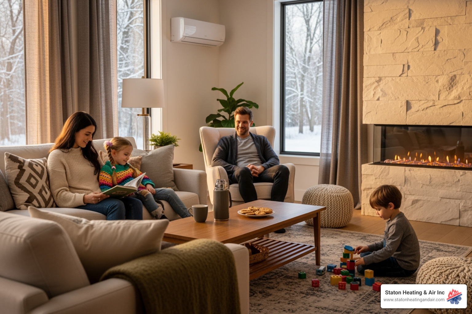 infographic showing annual heating maintenance benefits including 30% energy savings, extended 15-20 year system lifespan, improved indoor air quality, carbon monoxide safety checks, fewer emergency repairs, and lower monthly utility bills - best heating maintenance in alpharetta, ga