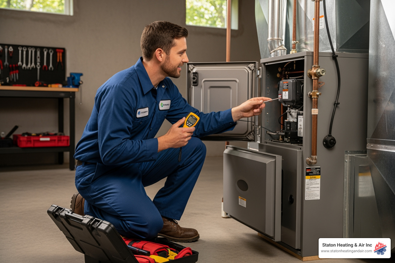 Infographic showing the top 5 warning signs your heating system needs professional attention: uneven heating or cold spots in rooms, strange noises like banging or squealing, frequent on-off cycling, unexplained increases in energy bills, and a yellow pilot light indicating combustion issues - heating experts in cumming, ga Infographic showing the top 5 warning signs your heating system needs professional attention: uneven heating or cold spots in rooms, strange noises like banging or squealing, frequent on-off cycling, unexplained increases in energy bills, and a yellow pilot light indicating combustion issues - heating experts in cumming, ga