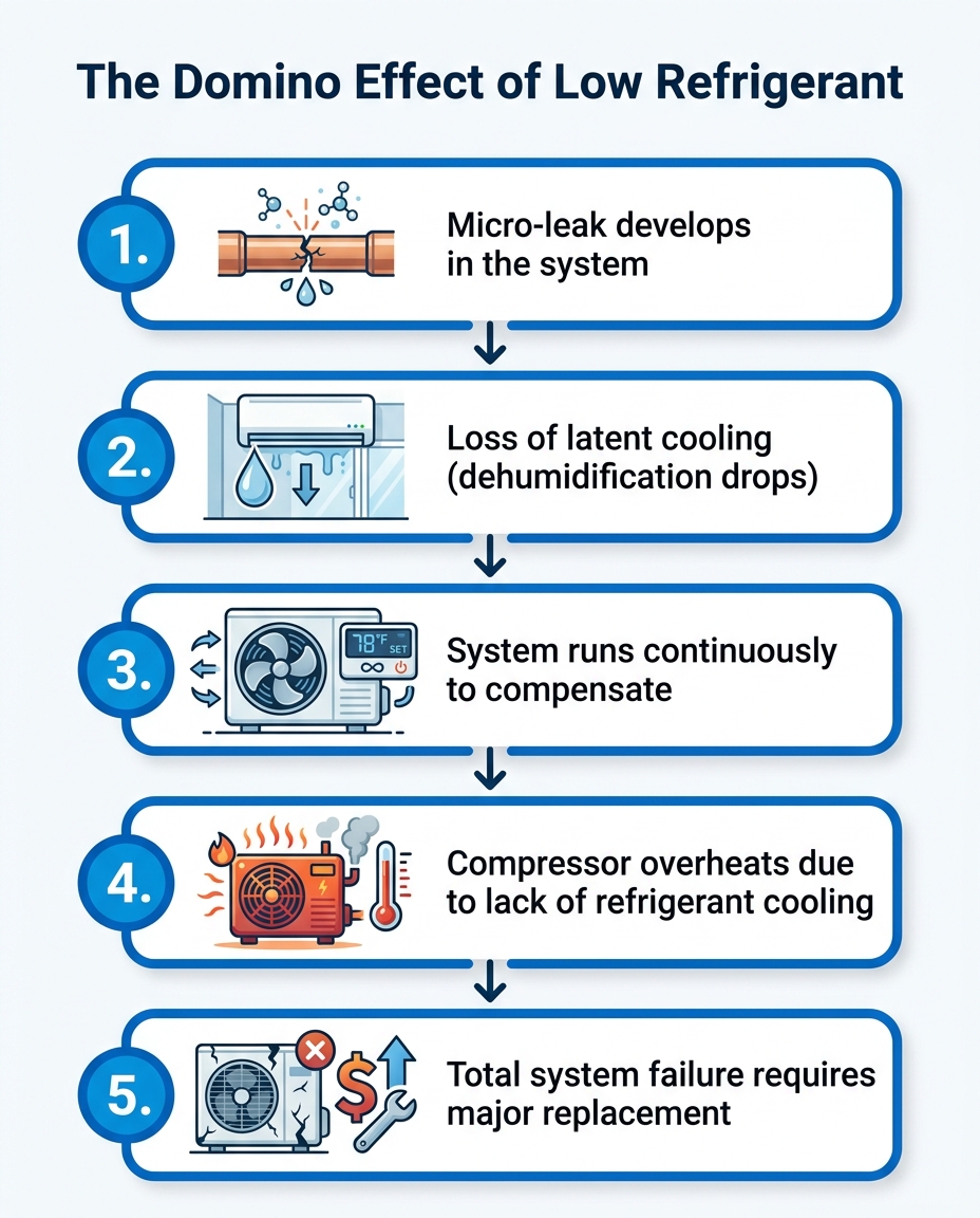 The Domino Effect of Low Refrigerant