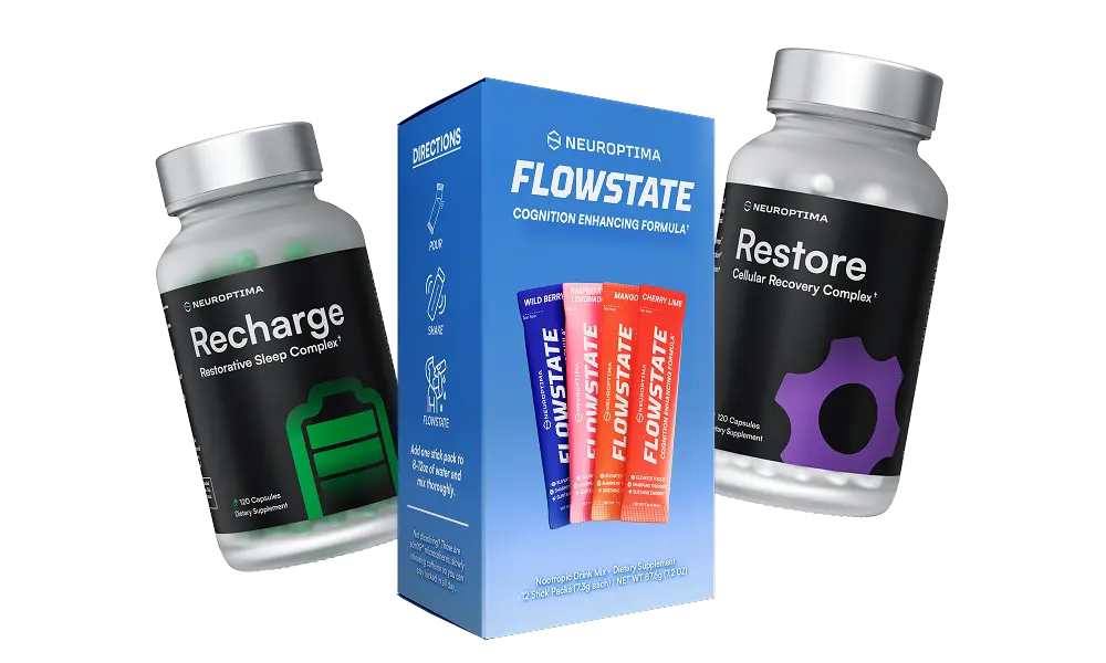 Neuroptima Flowstate pictured with Adapt and Ascend