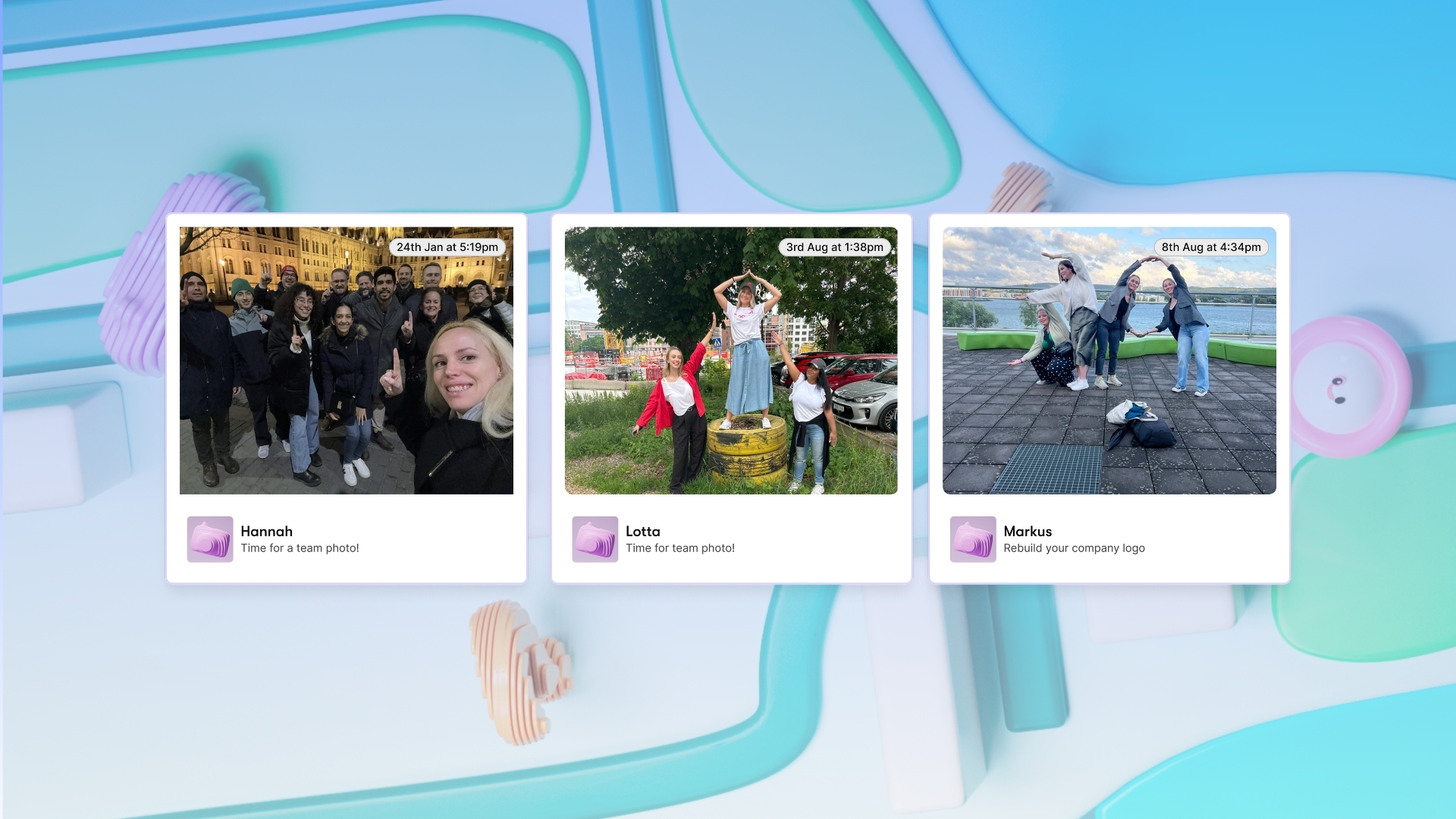 Three images taken by ReadySet players, depicting people having fun playing ReadySet