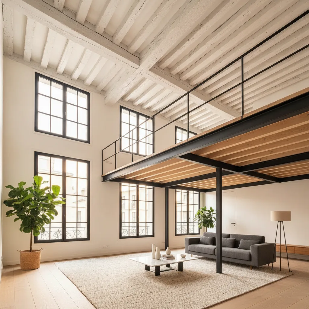 Mezzanine dans un appartement canut à Lyon, guide 2026 - mezzanine appartement canut lyon