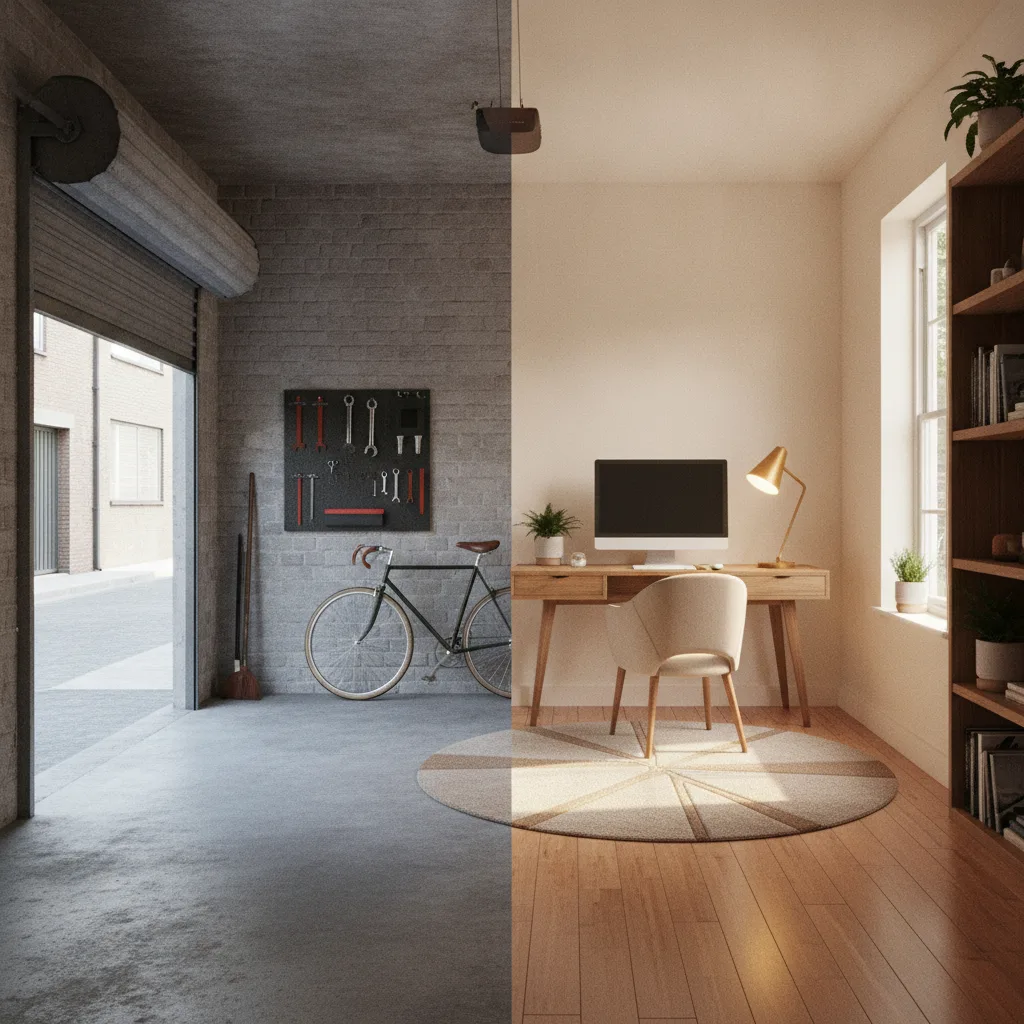 transformation garage pièce à vivre