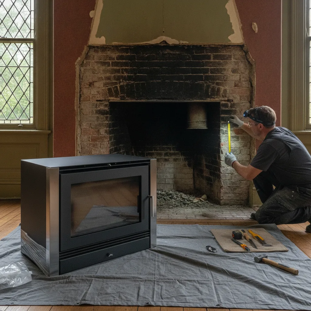 restauration cheminée ancienne insert