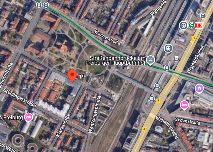 Anfahrtsskizze Kanzlei Sütter Freiburg