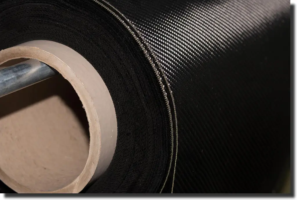 Roll of carbon fiber fabric used to build parts where layup and consolidation control carbon fiber compressive strength.