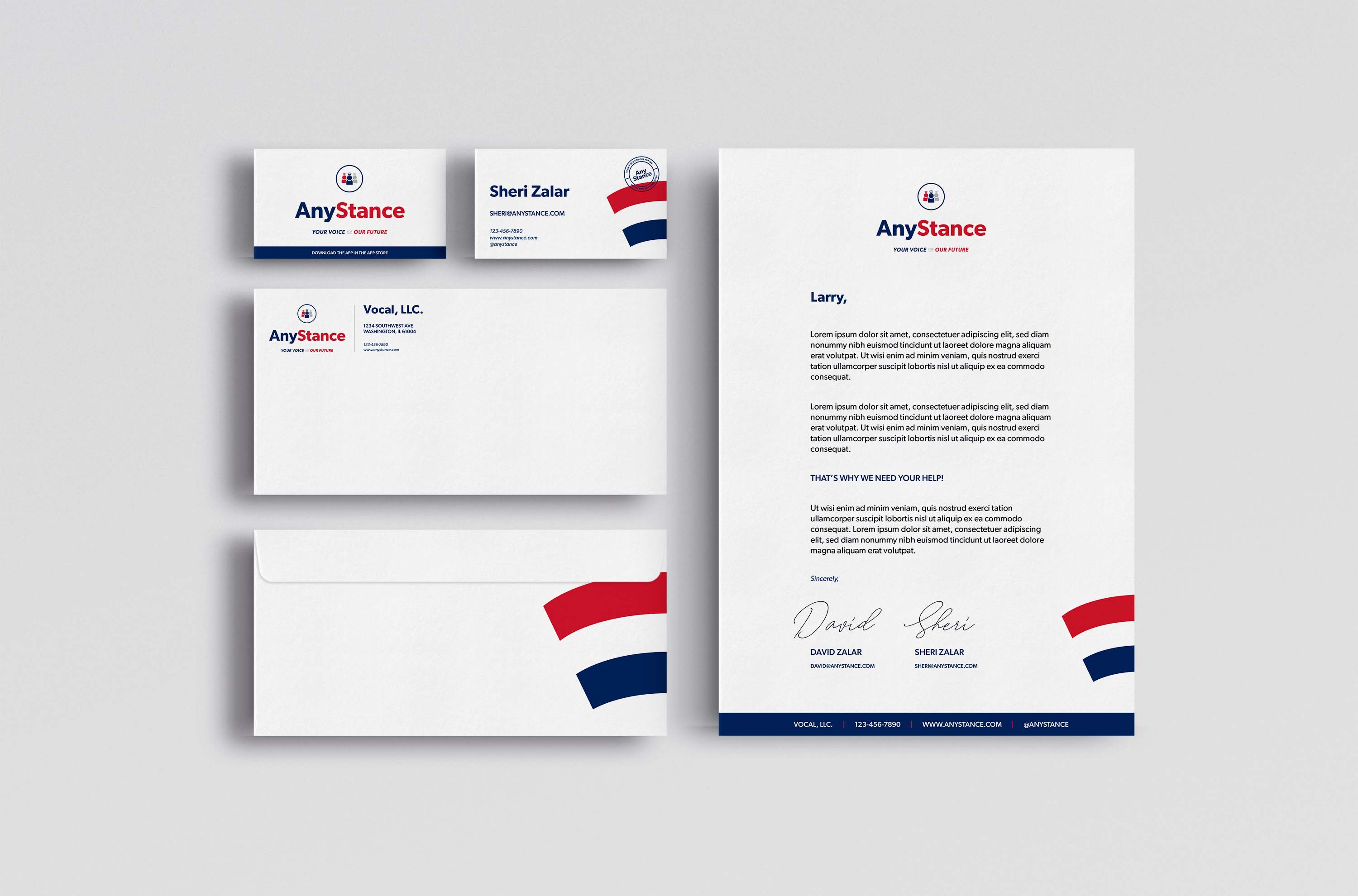 Print collateral for the AnyStance App designed by EQBM Design Company.