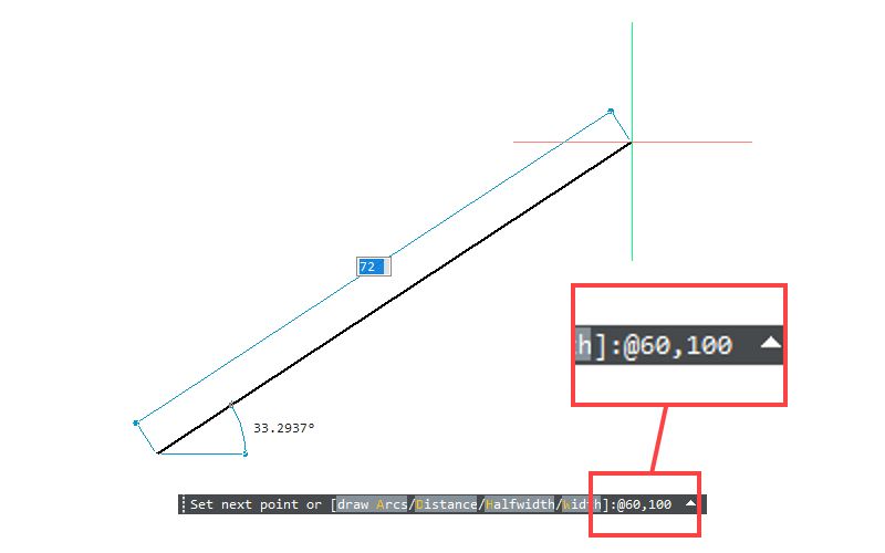 Relative Coordinate Entry (Default)