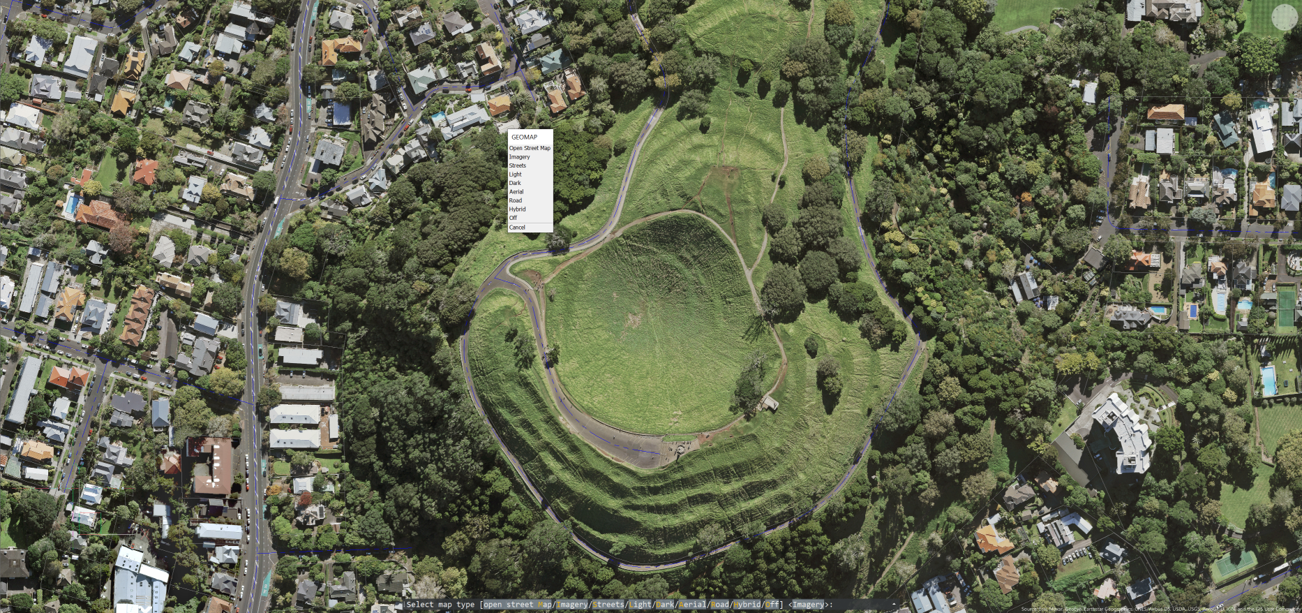 Aerial image of Mt Eden using GEOIMAGE