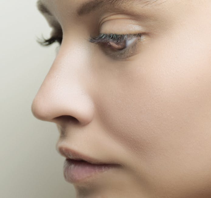 Detailed side profile of a woman