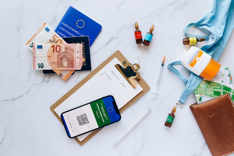 Close-up of a patient consultation form and medical supplies at an Istanbul plastic surgery clinic.