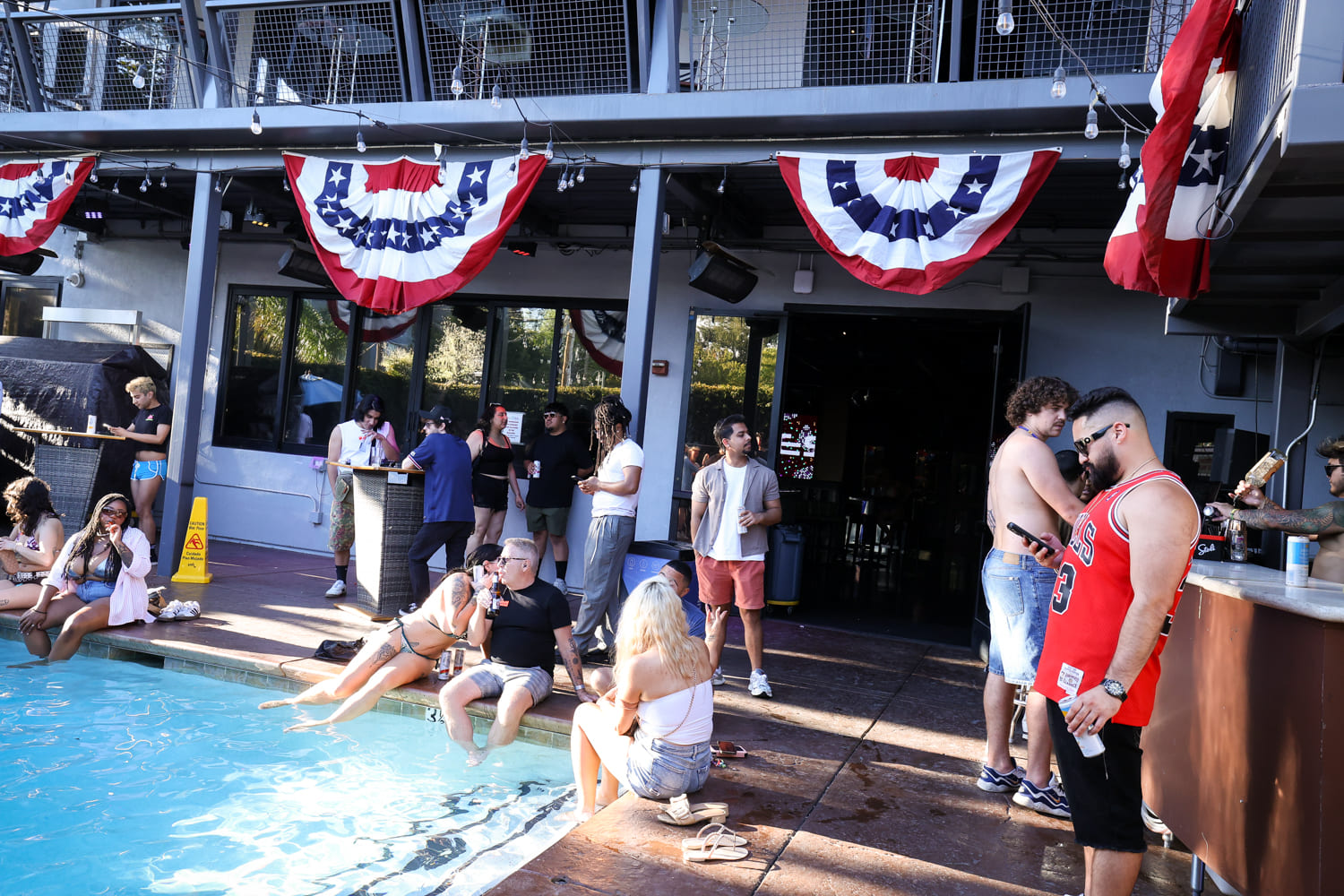 Red, White, and Groove Pool Patty by 88