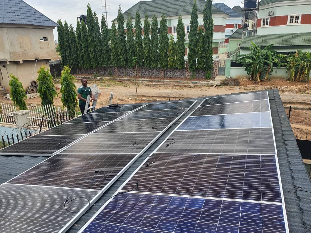 An image of an ongoing solar installation