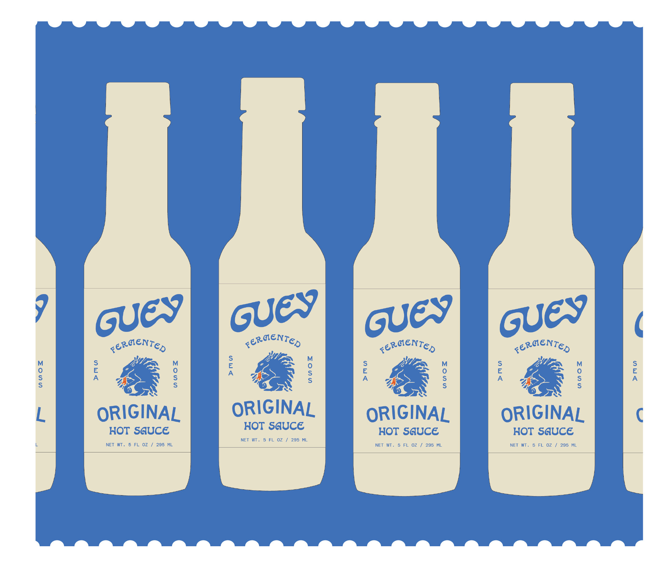 Conceptual hot sauce bottle designs for Guey Foods