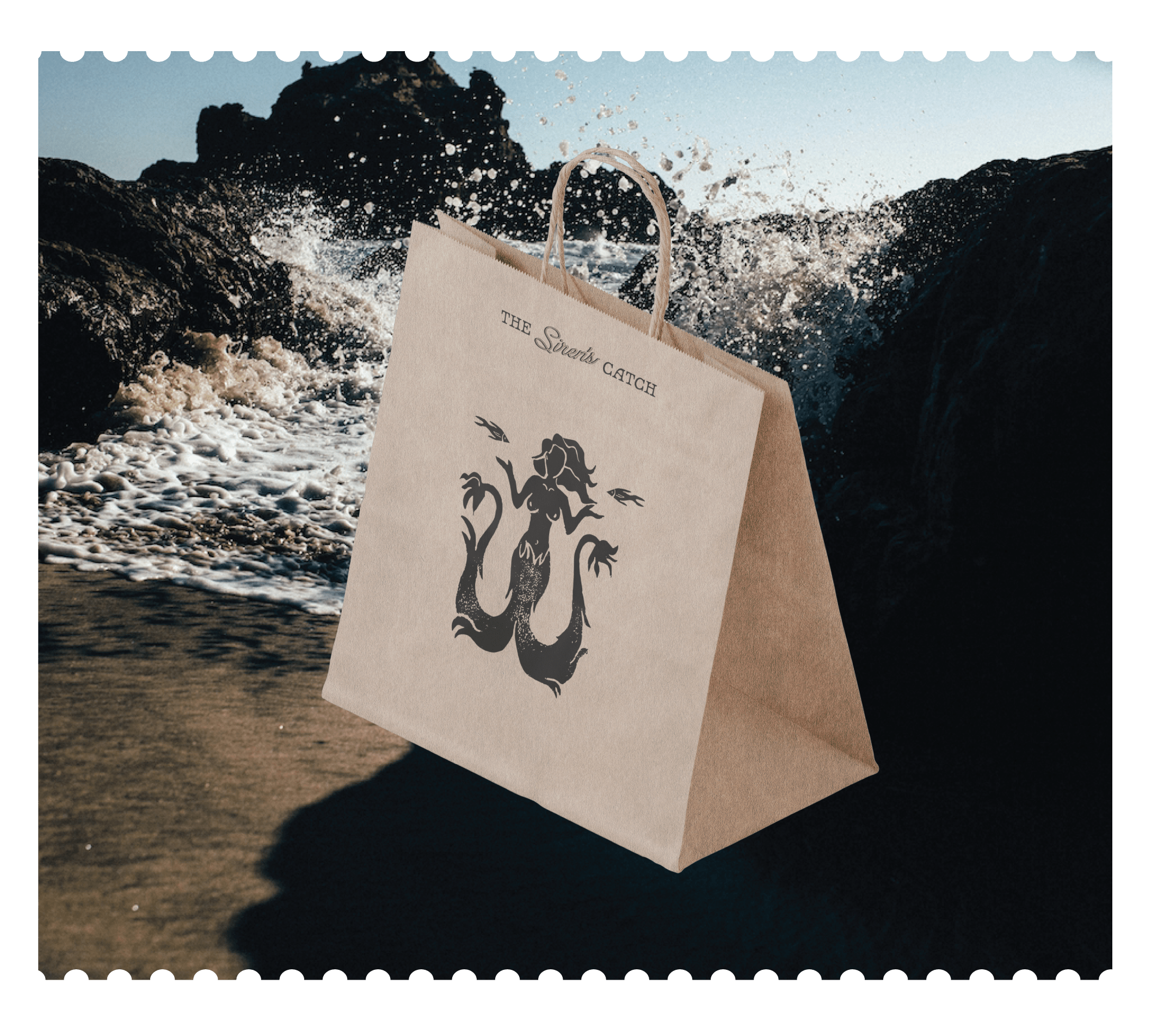 To go bag design mock up for The Siren's Catch