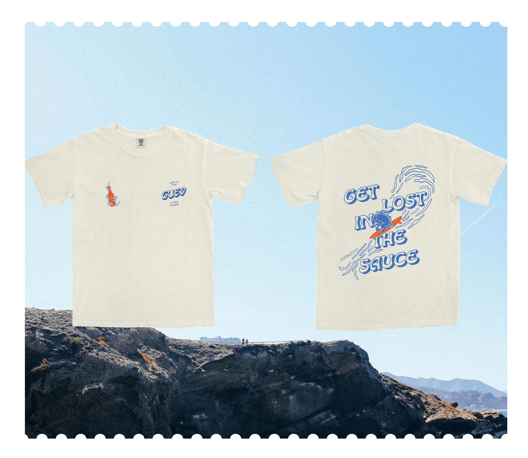 Tee shirt design mock up for Guey Foods