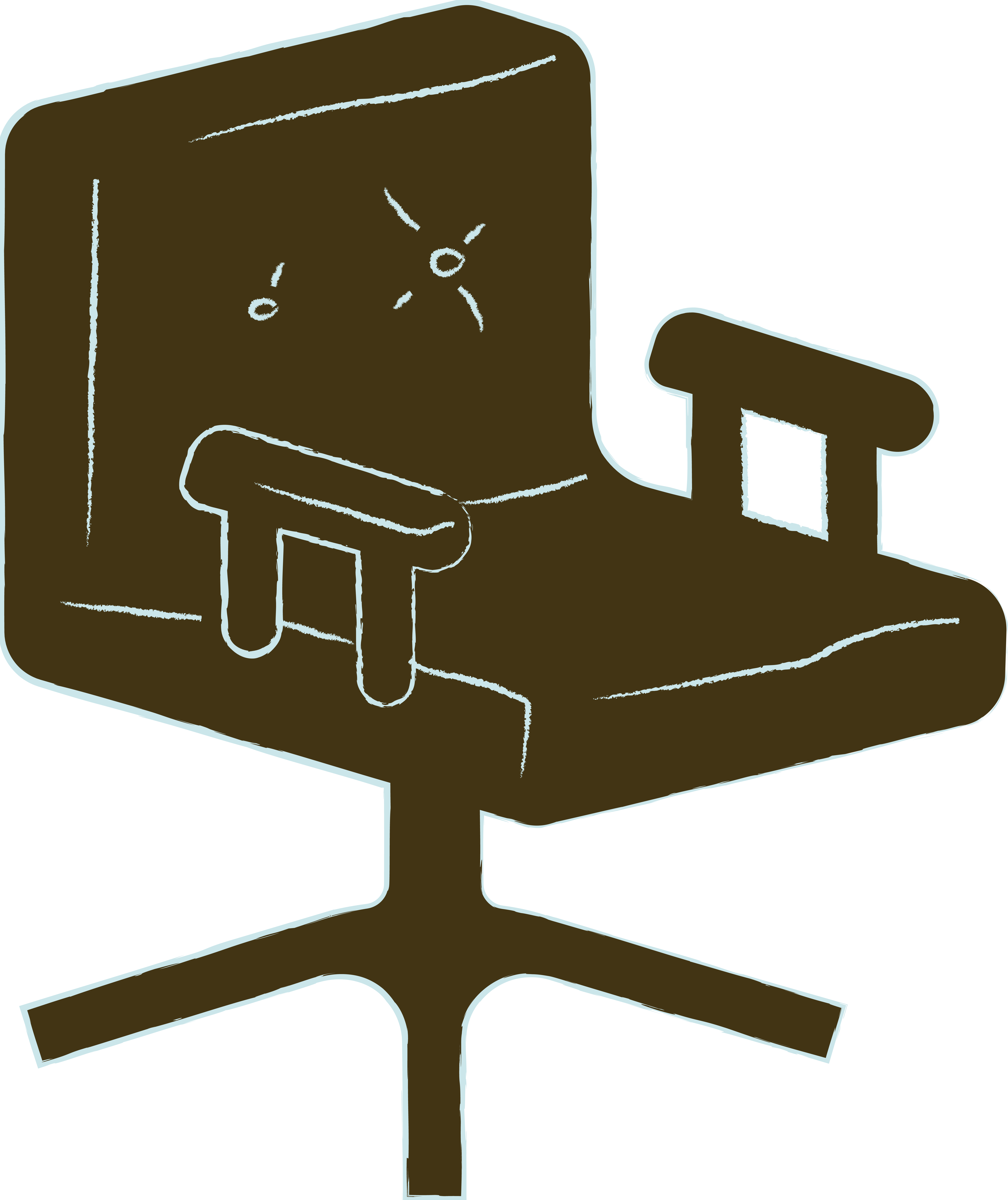 Illustration of a modern office chair with armrests and a swivel base.