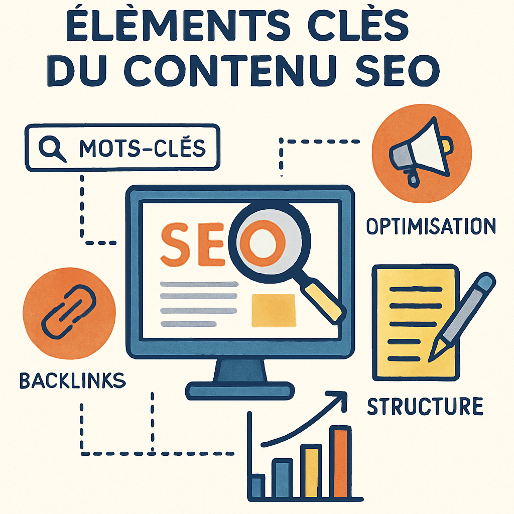 Illustration des éléments clés du contenu SEO