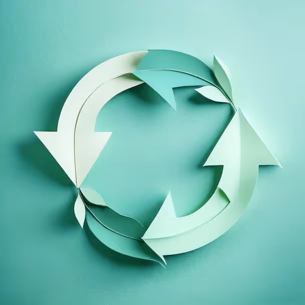 Umfassend-Bild - Papier-Recyclingpfeile symbolisieren ganzheitlichen Full-Service-Druck